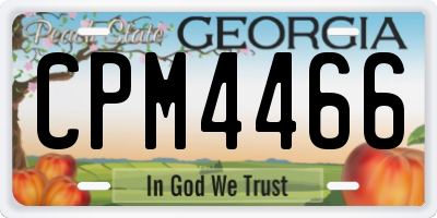 GA license plate CPM4466