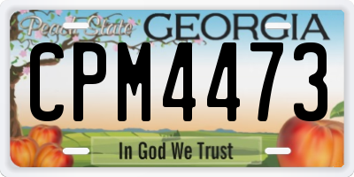 GA license plate CPM4473