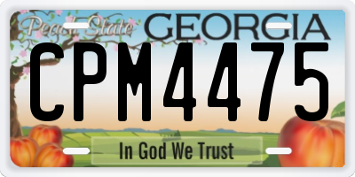 GA license plate CPM4475
