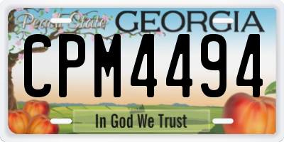 GA license plate CPM4494