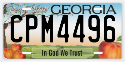 GA license plate CPM4496