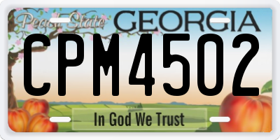 GA license plate CPM4502