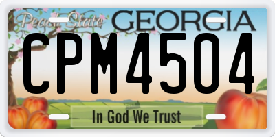 GA license plate CPM4504