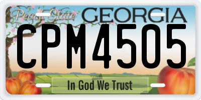 GA license plate CPM4505