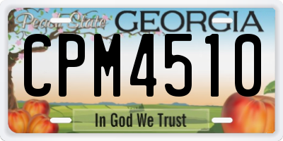 GA license plate CPM4510