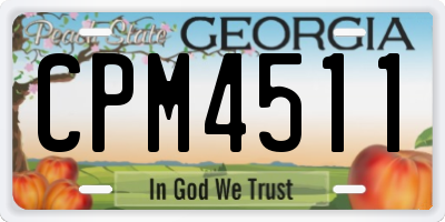 GA license plate CPM4511