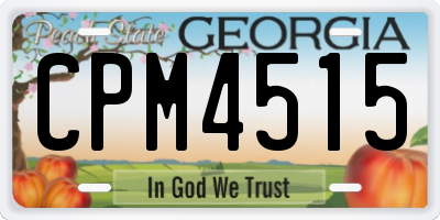 GA license plate CPM4515