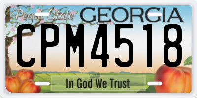 GA license plate CPM4518