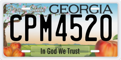 GA license plate CPM4520