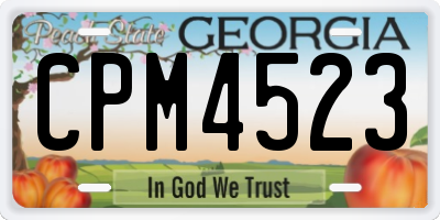 GA license plate CPM4523