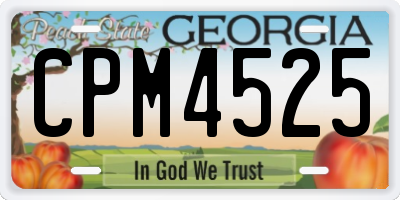 GA license plate CPM4525
