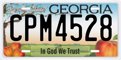 GA license plate CPM4528