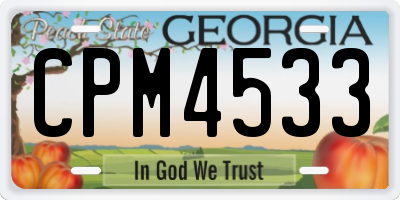GA license plate CPM4533