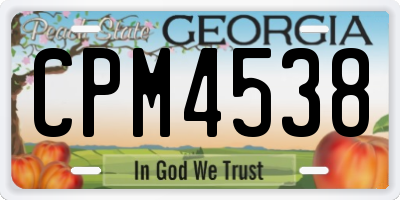 GA license plate CPM4538