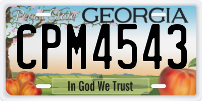 GA license plate CPM4543