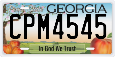 GA license plate CPM4545