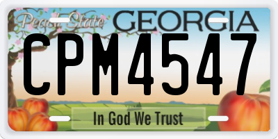 GA license plate CPM4547