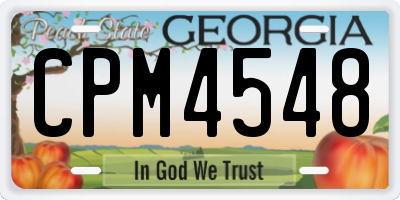 GA license plate CPM4548