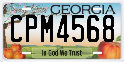 GA license plate CPM4568