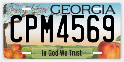 GA license plate CPM4569