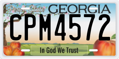 GA license plate CPM4572