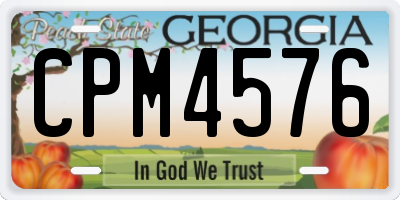 GA license plate CPM4576