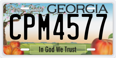 GA license plate CPM4577