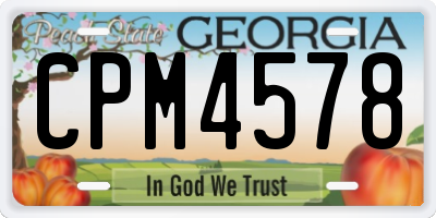 GA license plate CPM4578