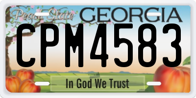 GA license plate CPM4583