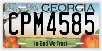 GA license plate CPM4585