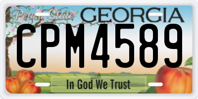 GA license plate CPM4589