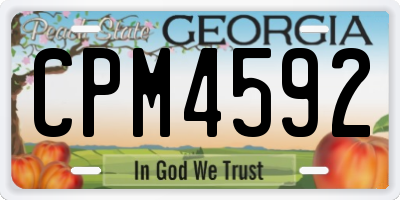 GA license plate CPM4592
