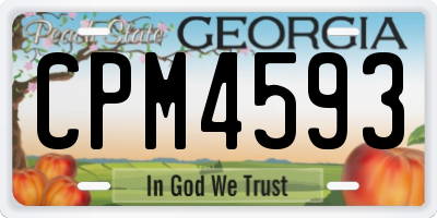 GA license plate CPM4593