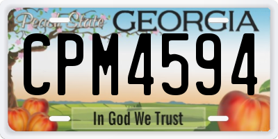 GA license plate CPM4594