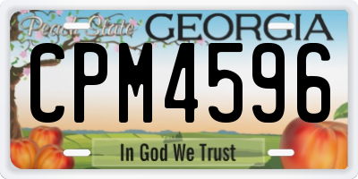 GA license plate CPM4596