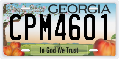 GA license plate CPM4601