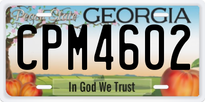 GA license plate CPM4602
