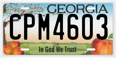 GA license plate CPM4603