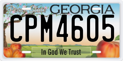GA license plate CPM4605