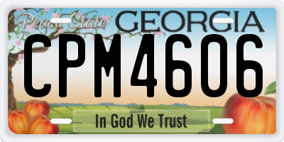 GA license plate CPM4606