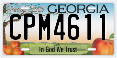 GA license plate CPM4611
