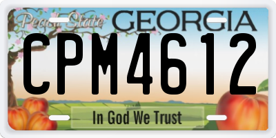 GA license plate CPM4612