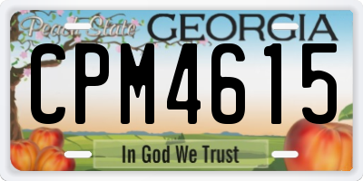 GA license plate CPM4615