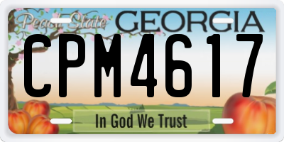 GA license plate CPM4617