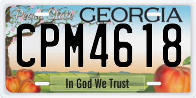 GA license plate CPM4618