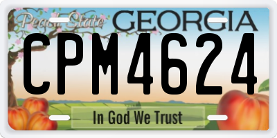 GA license plate CPM4624