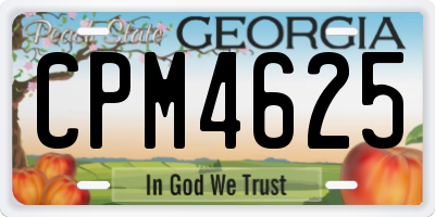 GA license plate CPM4625
