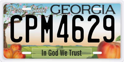 GA license plate CPM4629