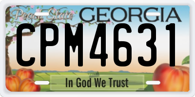 GA license plate CPM4631