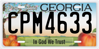 GA license plate CPM4633